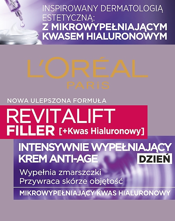 L'Oreal Paris Revitalift Filler Hyaluronic Acid Day Cream - Krem Anti-Age na dzień Hialuronowe wypełnienie — Zdjęcie N3