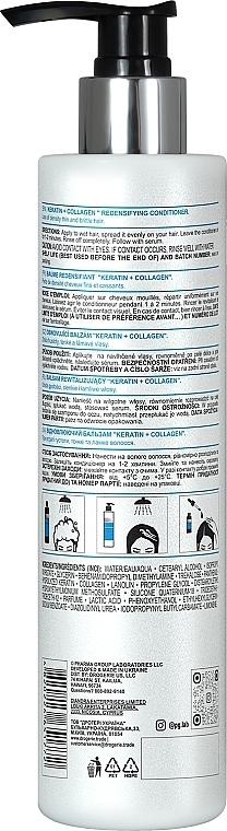 Balsam rewitalizujący - Pharma Group Laboratories Keratin + Collagen Redensifying Conditioner — Zdjęcie N3