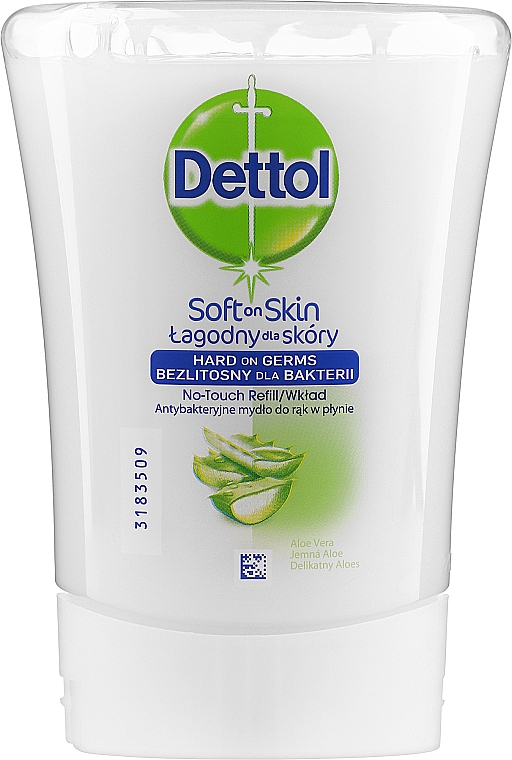Bezdotykowy aplikator mydła w płynie + wkład aloesowy - Dettol Soft On Skin Aloe Vera&Vitamin E — Zdjęcie N3