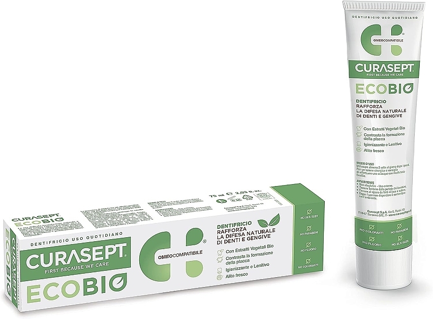 Naturalna pasta do zębów bez fluoru - Curaprox Curasept Ecobio Toothpaste — Zdjęcie N1