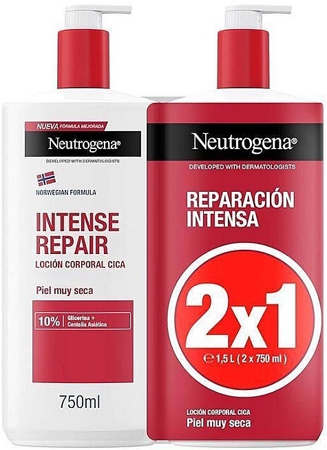 Zestaw - Neutrogena Intense Repair Body Lotion (b/lot/2x750ml) — Zdjęcie N1