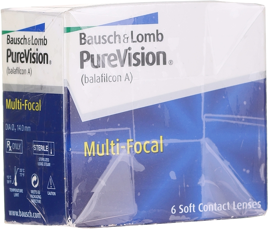 PRZECENA! Soczewki kontaktowe, promień krzywizny 8.6 mm, Low, 6 szt. - Bausch & Lomb PureVision Multi-Focal * — Zdjęcie N1