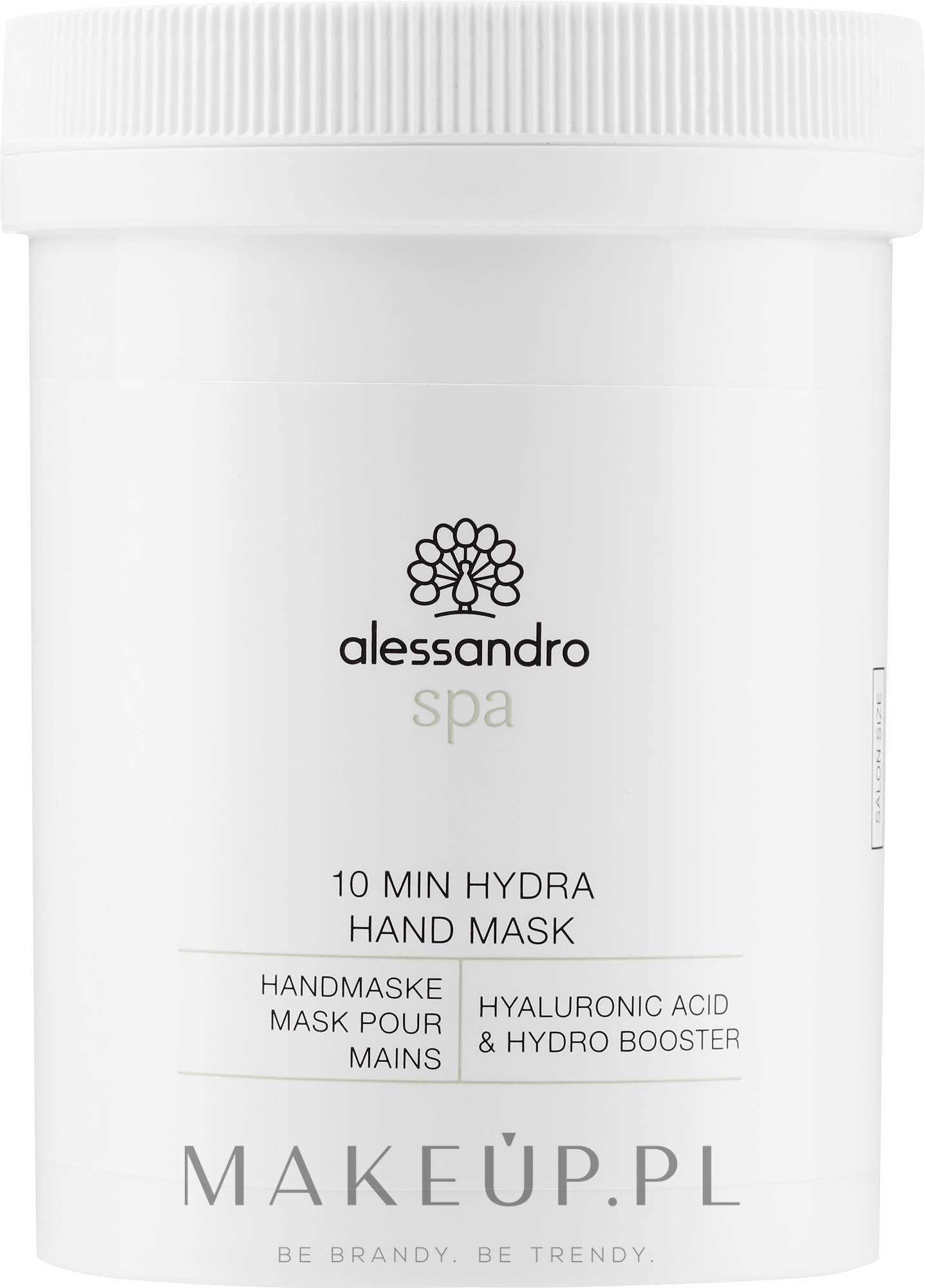 Nawilżająca maska do rąk z kwasem hialuronowym - Alessandro International Spa 10 Min Hydra Hand Mask Salon Size — Zdjęcie 300 ml