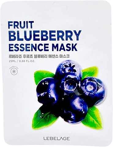 Maseczka do twarzy z ekstraktem z jagód - Lebelage Fruit Blueberry Essence Mask — Zdjęcie N1