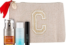 Zestaw - Clarins Double Serum Eye Set (eye/ser/20ml + mascara/3ml + rem/30ml + bag) — Zdjęcie N1