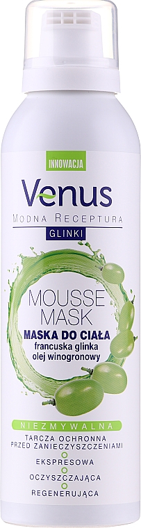 Maska do ciała z francuską glinką i olejem winogronowym - Venus Body Mousse Mask