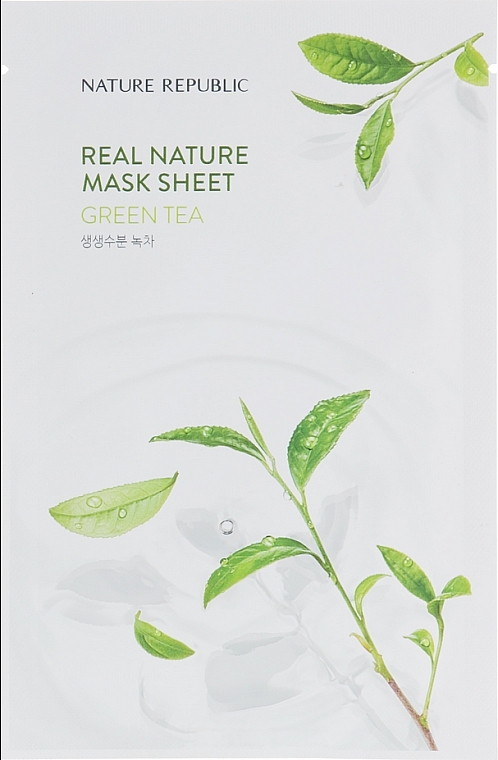 Maska w płachcie do twarzy z ekstraktem z zielonej herbaty - Nature Republic Real Nature Mask Sheet Green Tea