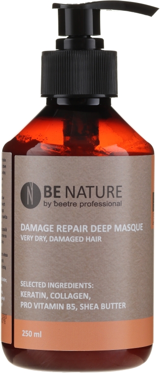 Skoncentrowana maska do włosów zniszczonych - Beetre Be Nature Damage Repair Deep Masque — Zdjęcie N1