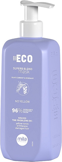 Maska do włosów neutralizująca żółte odcienie - Mila Professional Be Eco Superb Blonde Hair Mask — Zdjęcie N1