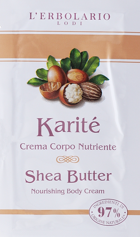 Odżywczy krem ​​do ciała Masło Shea - L'Erbolario Karite Shea Butter Nourishing Body Cream (próbka) — Zdjęcie N1