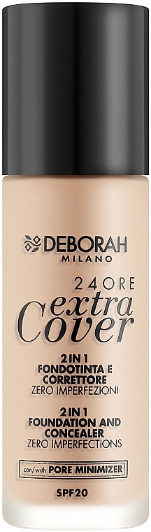 Podkład i korektor 2 w 1 do twarzy - Deborah 24Ore Extra Cover SPF 20