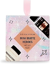 Zestaw - Makeup Revolution Mini Matte Heroes Gift Set (fix/spray/30ml+powder/10g) — Zdjęcie N2