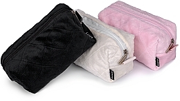 Zestaw akcesoriów do rutynowej pielęgnacji urody, czarny Tender Pouch - MAKEUP Beauty Set Cosmetic Bag, Headband, Scrunchy Black — Zdjęcie N2