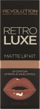 Духи, Парфюмерия, косметика Zestaw do makijażu ust - Makeup Revolution Retro Luxe Matte Lip Kit (lipstick 5,5 ml + pen 1 g)