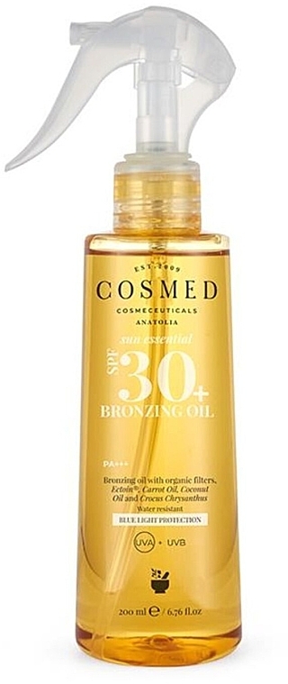Brązujący olejek do opalania w sprayu - Cosmed Sun Essential SPF30 Bronzing Oil — Zdjęcie N1