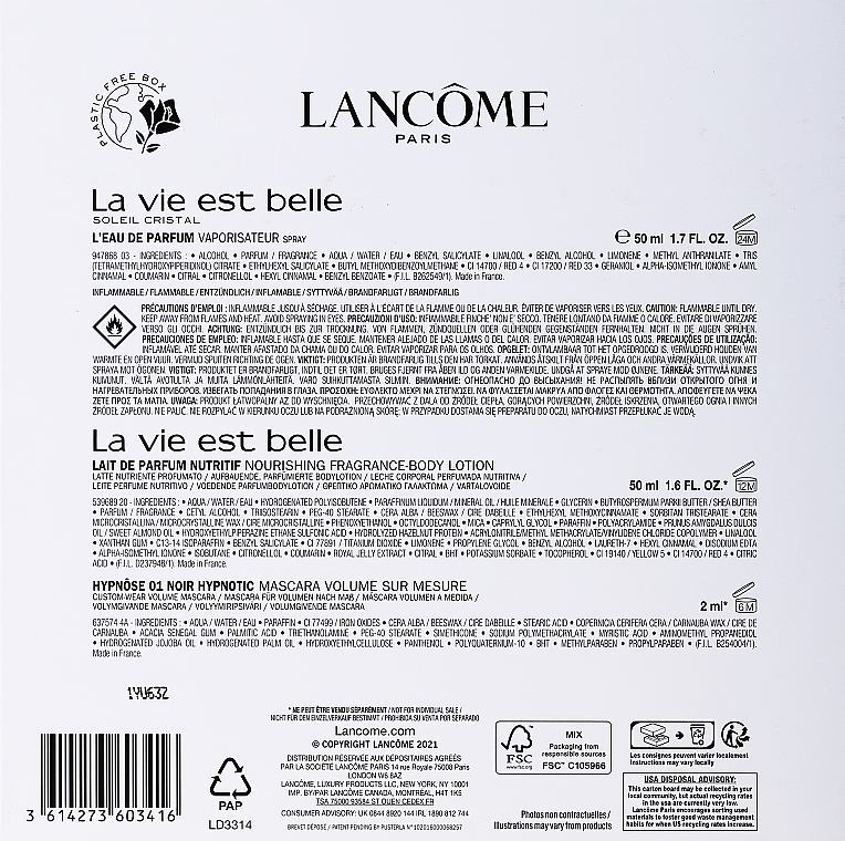 Lancome La Vie Est Belle - Zestaw (edp/50ml + mascara/2ml + b/lot/50ml)  — Zdjęcie N3
