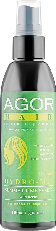 Nawilżający ziołowy hydrolat do włosów - Agor Summer Hair Tonic — Zdjęcie N1