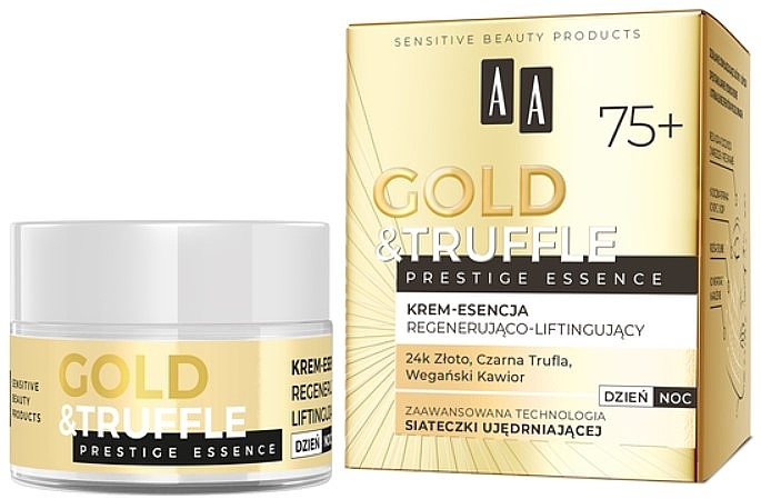 Regenerujący i liftingujący krem-esencja do twarzy 75+ - AA Gold & Truffle Prestige Essence — Zdjęcie N1