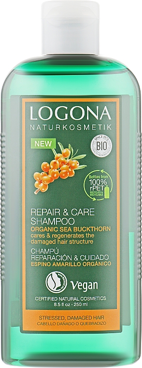Rokitnikowy szampon do włosów - Logona Repair & Care Shampoo — Zdjęcie N1