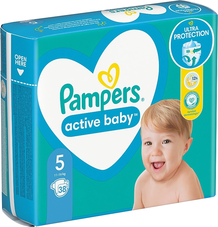 Pieluchy Active Baby 5 (11-16 kg), 38 szt. - Pampers — Zdjęcie N9