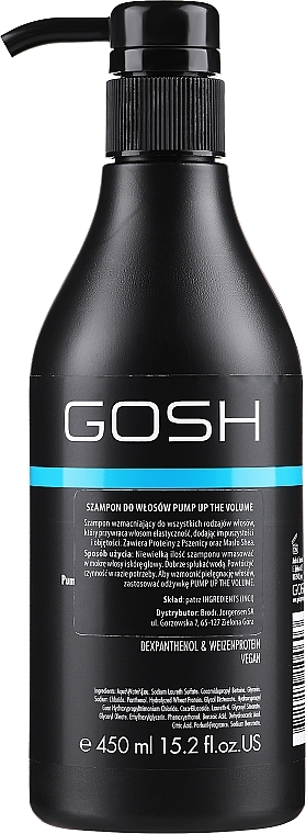 Szampon dodający włosom objętości - Gosh Copenhagen Pump up the Volume Shampoo — Zdjęcie N4