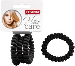 Gumka do włosów, (nylonowa, czarna, śr. 4 cm, 3 szt.) - Titania — Zdjęcie N1