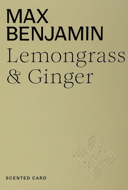 Saszetka zapachowa - Max Benjamin Scented Card Lemongrass & Ginger — Zdjęcie N1