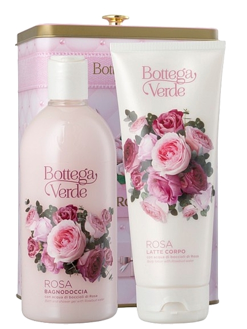 Bottega Verde Rosa - Zestaw (sh/gel/400ml + b/lot/200ml + metal/box/1pc) — Zdjęcie N1