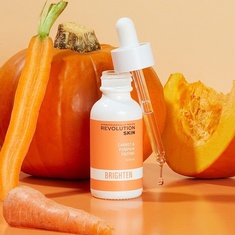 Serum rewitalizujące i rozświetlające - Revolution Skin Brighten Carrot & Pumpkin Enzyme Serum — Zdjęcie N4