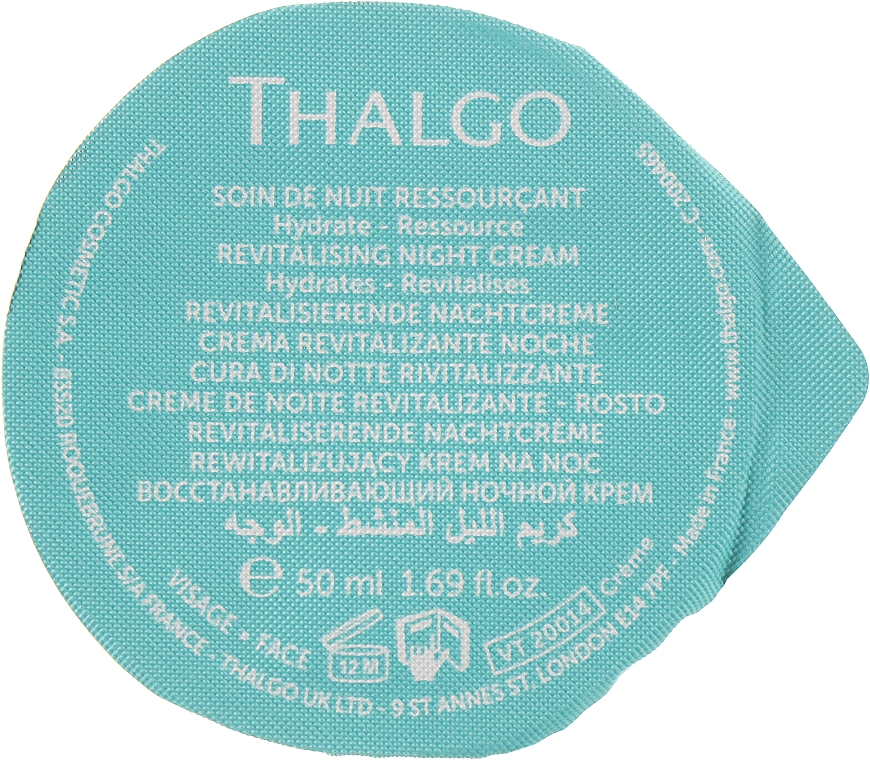 Rewitalizujący krem do twarzy na noc - Thalgo Source Marine Revitalising Night Cream (wymienny wkład) — Zdjęcie N1