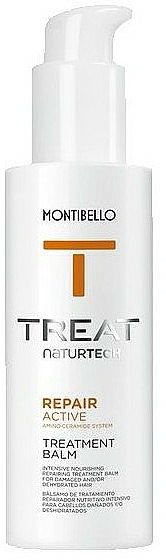 Odbudowujący balsam do włosów zniszczonych bez spłukiwania - Montibello Treat NaturTech Repair Active Treatment Balm — Zdjęcie N1