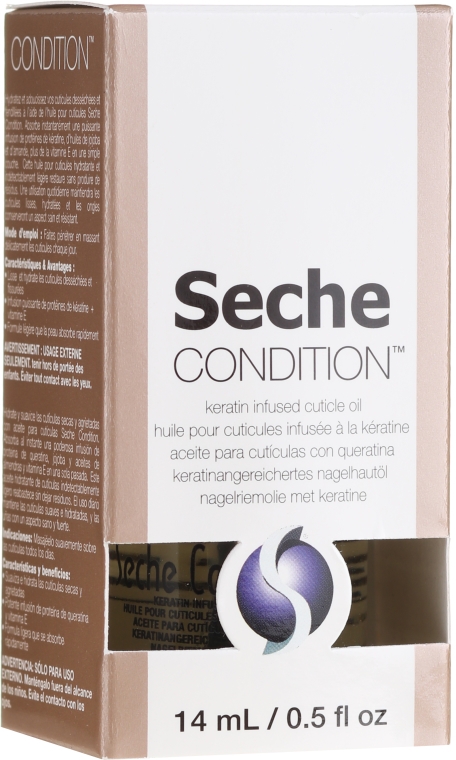 Zmiękczająca oliwka do skórek z keratyną - Seche Condition Keratin Infused Cuticle Oil — Zdjęcie N1