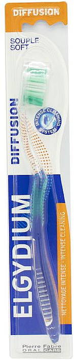 Szczoteczka do zębów, miękka, zielona - Elgydium Diffusion Soft Toothbrush — Zdjęcie N1