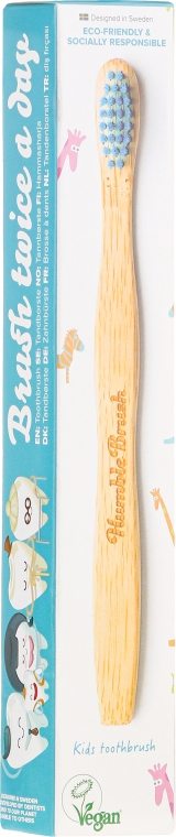 Miękka bambusowa szczoteczka do zębów dla dzieci, niebieska - The Humble Co.