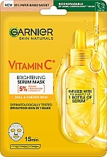 Nawilżająca maseczka rozjaśniająca w płachcie do twarzy - Garnier Skin Naturals Vitamin C Super Hydrating Sheet Mask — Zdjęcie N1