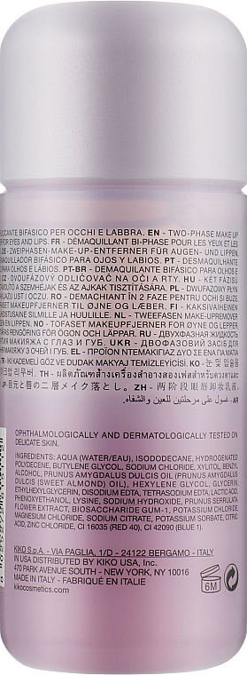 Dwufazowy płyn do demakijażu - Kiko Milano Pure Clean Eyes & Lips — фото N2