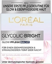 Rozjaśniający krem do twarzy na noc - L'Oreal Paris Glycolic-Bright Glowing Night Cream — Zdjęcie N3