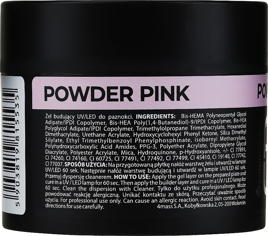 Żel budujący - Palu Pro Light Builder Gel Powder Pink — Zdjęcie N2