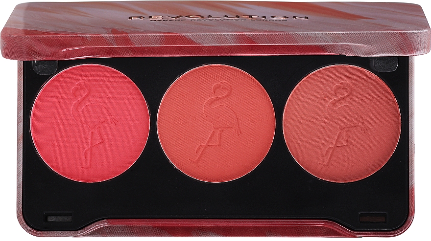 Paleta różów do policzków - Makeup Revolution Flamingo Mini Trio Blush Palette Oh My Blush — Zdjęcie N1