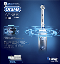 Elektryczna szczoteczka do zębów - Oral-B Braun Genius 8000 Silver — Zdjęcie N2