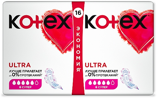 Podpaski, 16 szt. - Kotex Ultra Dry Super Duo — Zdjęcie N3