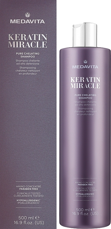 Głęboko oczyszczający chelatujący szampon do włosów - Medavita Keratin Miracle Pure Chelating Shampoo — Zdjęcie N2