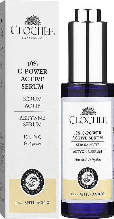 PRZECENA! Aktywne serum do twarzy - Clochee Organic 10% C-Power Active Serum * — Zdjęcie N2