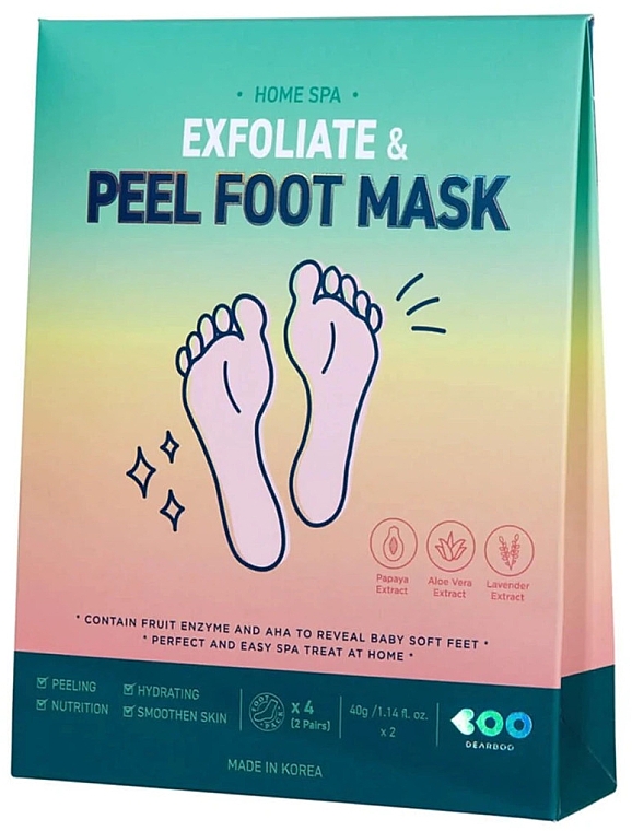 Maska-peeling do stóp - Dearboo Home Spa Exfoliate & Peel Foot Mask — Zdjęcie N1