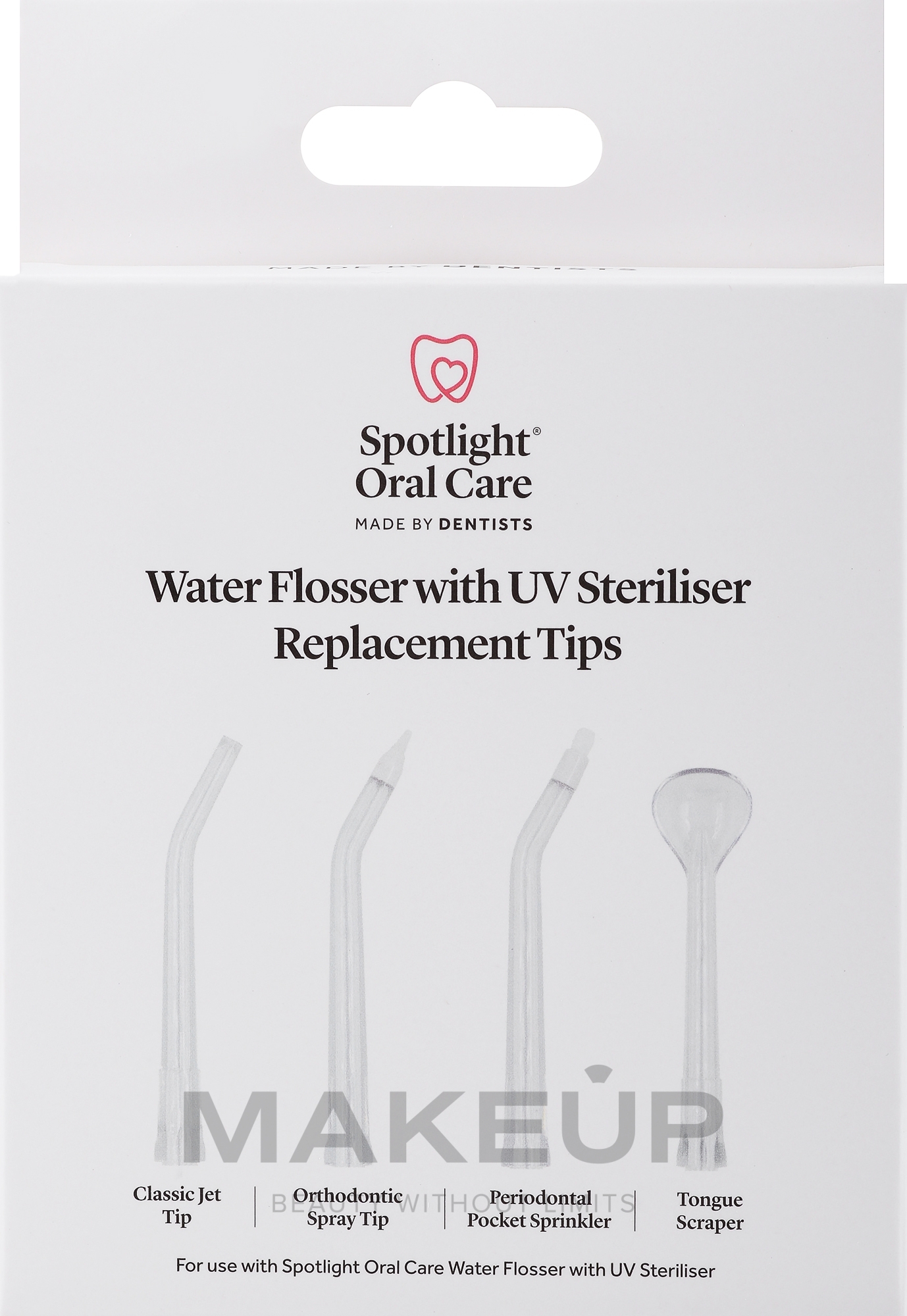 Wymienne głowice do irygatora - Spotlight Oral Care Water Flosser With UV Steriliser Replacement Tips — Zdjęcie 4 szt.