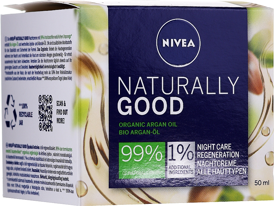 Regenerujący krem na noc do wszystkich rodzajów skóry - NIVEA Naturally Good Regenerating Night Care — Zdjęcie N5