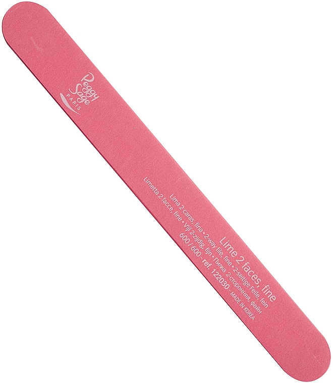 Dwustronny pilnik do paznokci, 600/600, różowy - Peggy Sage 2-Way Washable Giant Nail File — Zdjęcie N1