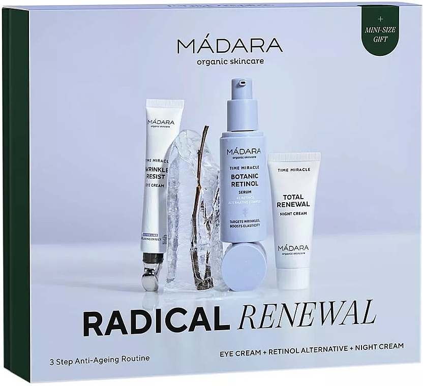 Zestaw - Madara Cosmetics Radical Renewal Smoothing Skin Care Gift Set (srm/30ml + eye/cr/20ml + night/cr/20ml) — Zdjęcie N2