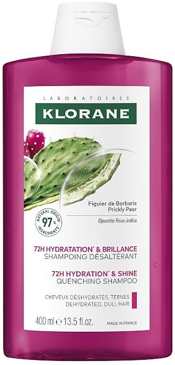 Nawilżająco-nabłyszczający szampon z opuncją do włosów matowych i odwodnionych - Klorane 72H Hydration & Shine Quenching Shampoo With Prickly Pear — Zdjęcie N3