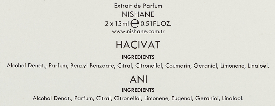 Nishane Hacivat & Ani - Zestaw (parfum/2*15ml) — Zdjęcie N3